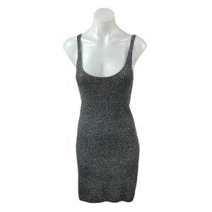 Apparis Women's Dark Gray Knit Cami Scoop Neck Tank Mini Bodycon Dress Size M